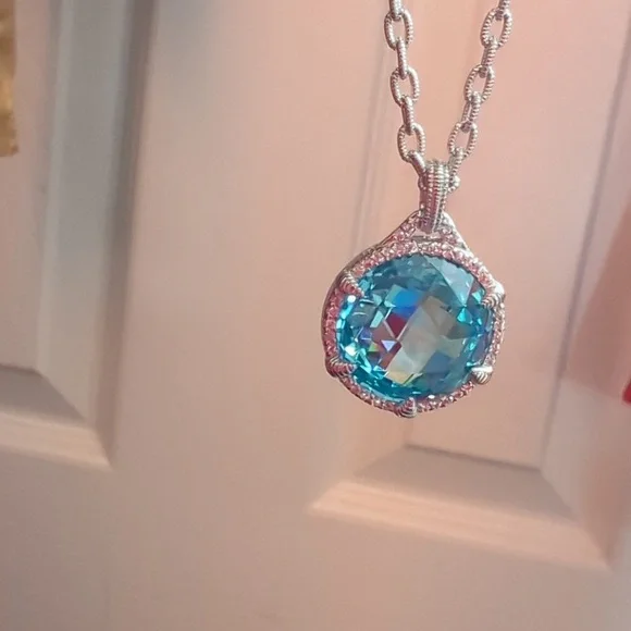 Judith Ripka Sky Blue Crystal with white sapphires 925